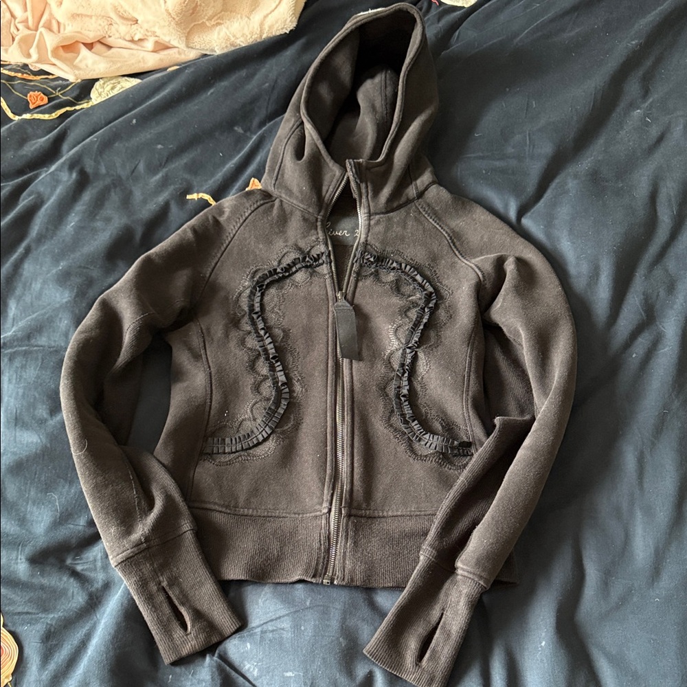 RARE Lulu Ruffle Trim Zip-Up Hoodie 2013